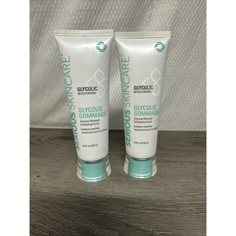 Serious Skincare‎ Glycolic Gommage Facial Women 4.5oz 2pk Teal New Exfoliating